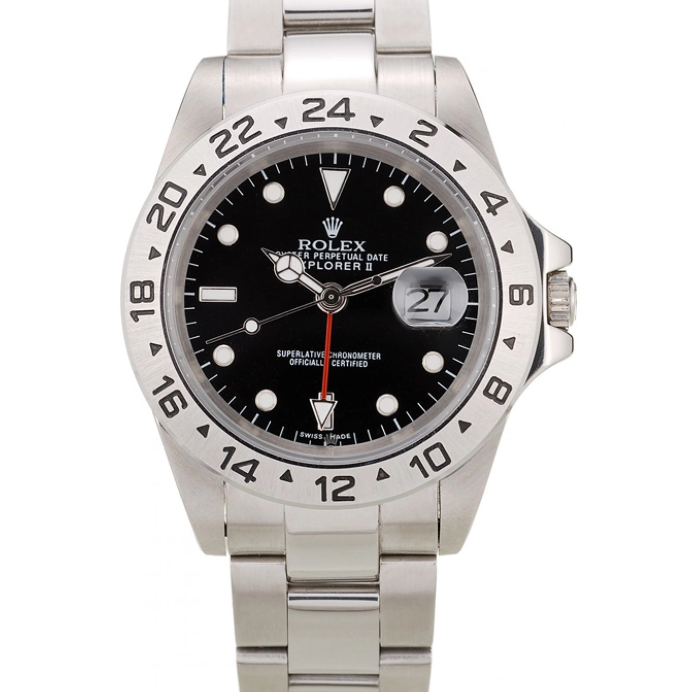 Black Steel Rolex Stainless Dial Explorer Bezel 0801